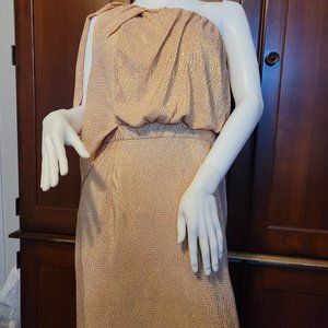 Metallic one shoulder dress